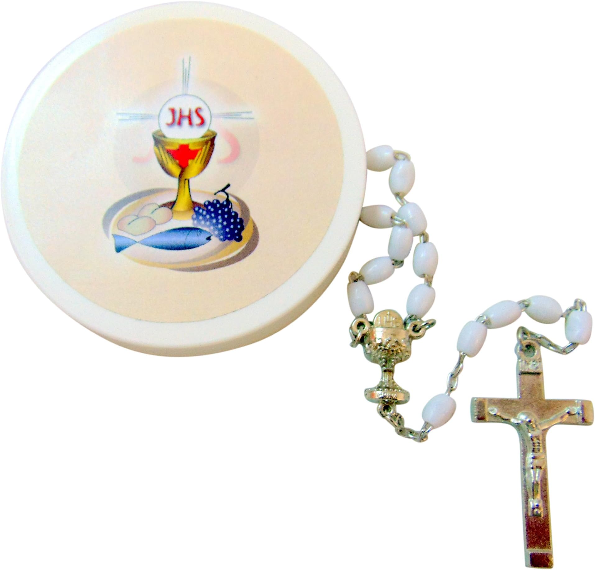 Westman Works Gifts Girls First Holy Communion Rosary with Chalice Gift Case Box