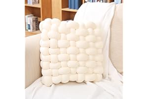 Awcvire Knot Throw Pillow Home Decoration Cushion, Home Office Sofa Room Decor Yard for Boys Girls, Multicolor Selection Square Decorative Plush Cushion (L-4.7"×15.7"×17.7", Ivory)