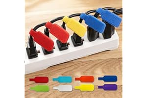 16 Pack Self Locking Writable Cable Ties Reusable Nylon Wire Straps with Color Coded System for Home Office Electronics TV Co