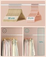 SONGMICS Velvet Hangers Set of 50 Rose Gold Hooks 0.6 cm Thick 43.5 cm view 5