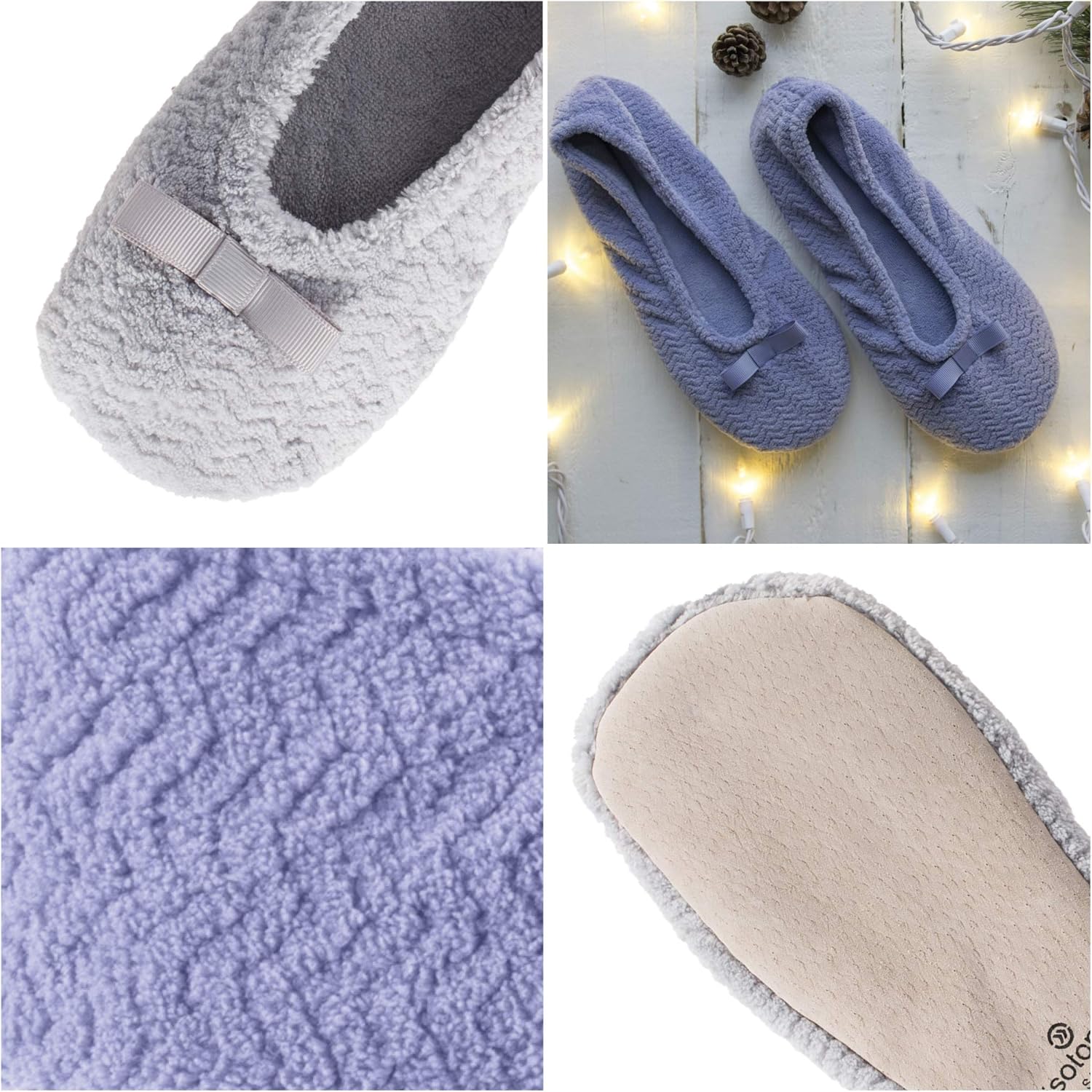  | isotoner Women's Chevron Microterry Ballerina House Slipper with Moisture Wicking and Suede Sole for Comfort | Slippers