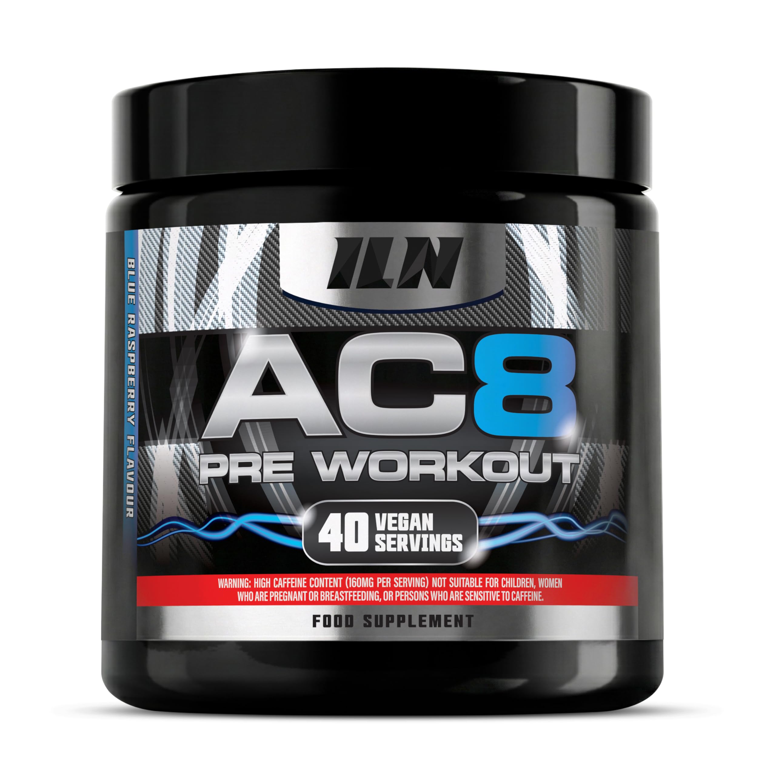 AC8 Pre Workout Powder Blue Raspberry – Pump Pre Workout for Men and Women – Up to 6,660mg Actives Per Serving – with Creatine and Caffeine – Preworkout Supplement Drink 360g