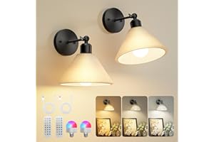 RIXGLEAM Battery Operated Wall Sconces Set of 2, Fabric Rechargeable Wall Sconce, Magnetic Wall Lights with Remote, Dimmable 