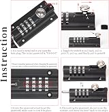 Weielt 4 Digit Sliding Combination Locking Bolt 120mm Stainless Gate Latch Black view 5