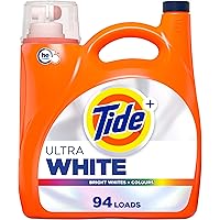 Tide Ultra White Liquid Laundry Detergent, Laundry Detergent Liquid for Bright Whites and Colours, 94 loads, 3.9L