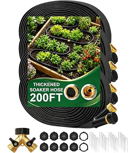 Amazon.com : MIXC 2026 Thickened Flat Soaker Hose 200Ft with