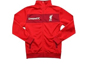 Icon Sports Soccer Track Jacket – Official Boy's Liverpool FC World Football Club Team Casual Full Zip Up Active Youth Training Top LP52TJ-2 YXL