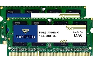 Timetec 8GB KIT(2x4GB) Compatible for Apple DDR3 1333MHz PC3-10600 CL9 for Mac Book Pro (Early/Late 2011 13/15/17 inch), iMac