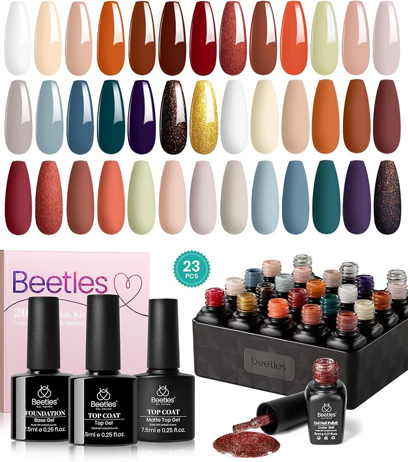 Beetles Gel Polish Unicorn Collection 23 Pcs Pastel Nail Kit 5ml + Base/Top