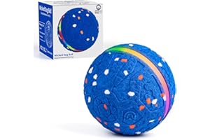 JEISOTHB Interactive Dog Toys Dog Ball, Durable E-TPU Material,3 Play Modes with Colorful Lights, Automatic Moving, Bouncing and Rotating for Medium and Large Dogs Indoor & Outdoor (Blue)