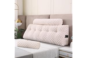 Gpround Wedge Headboard Pillows + A Long and Short Head Roll Pillows Bed Wedge Pillow for Headboard Large Bolster for Bed Backrest Pillows for Sitting in Bed
