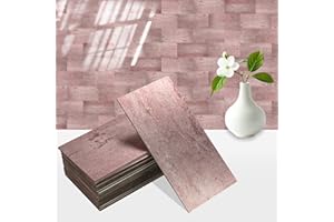 YIPSCAZO 100 Sheets Metallic Peel and Stick Backsplash Tiles, 3"x6" Vibrant Layered-Color Stick On Wall Tiles for Kitchen Bathroom Home & Commercial Décor – Waterproof, Heat Resistant (Smoky Rose)