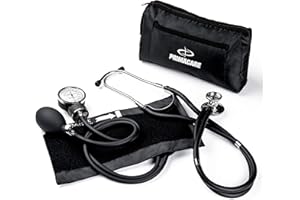 Primacare DS-9181-BK Professional Aneroid Sphygmomanometer and Sprague Rappaport Stethoscope, Manual Blood Pressure Kit with Cuff and Carrying Case, Black