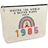 ancpeany 40th Birthday Gifts for Women, Her, 40th Birthday Decorations Makeup Bags, 1985 Anniversary 40 Year Old Gift Ideas for Mom, Wife, Sister, Best Friends, Mothers Day Small Cosmetic Travel Bag