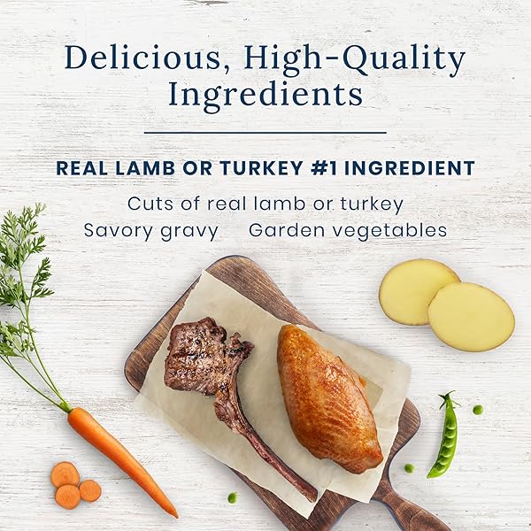 BLUE BUFFALO DELECTABLES NATURAL WET DOG FOOD TOPPER VARIETY PACK, LAMB & TURKEY DINNER 3OZ (12 PACK – 6 OF EACH FLAVOR)