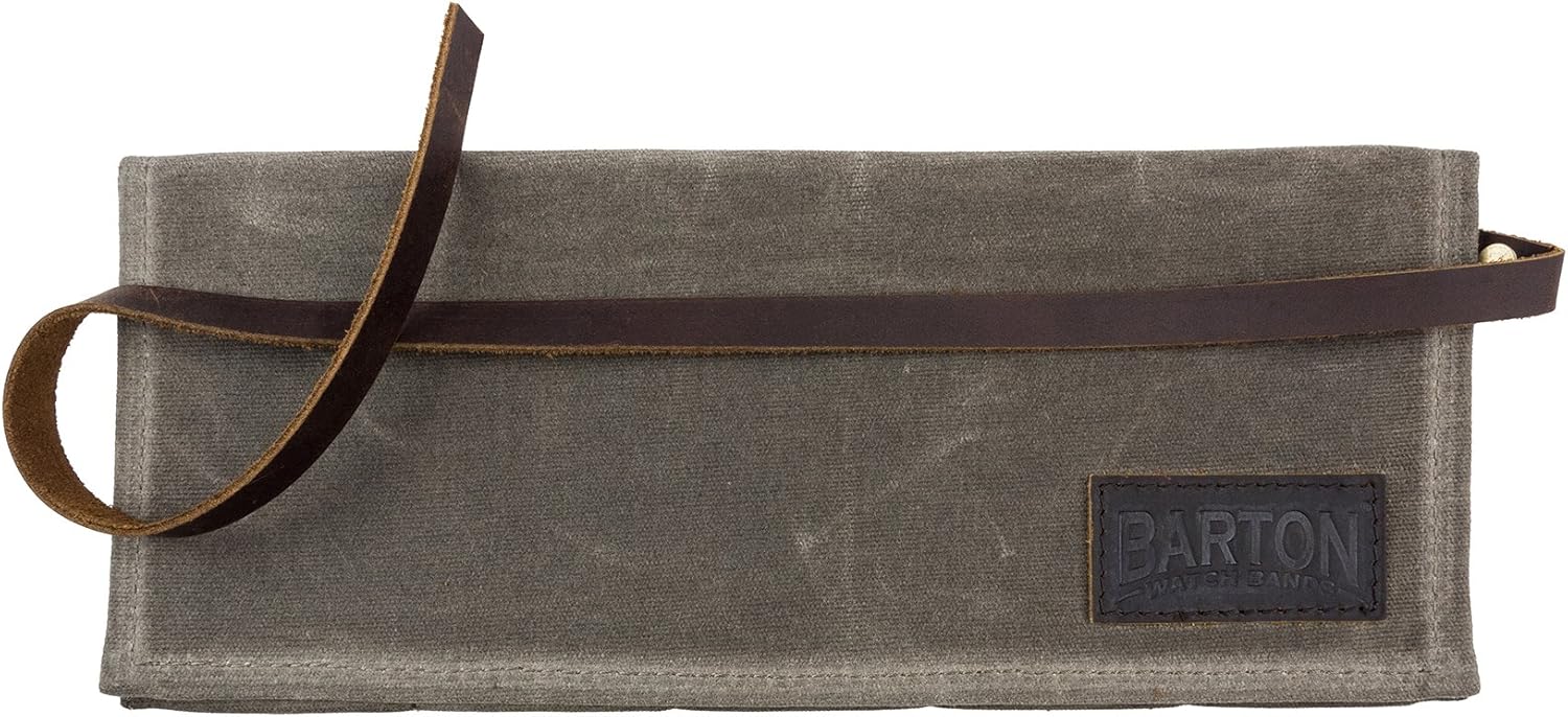 Barton Watch Roll - Waxed Canvas Watch Travel Case & Watch Band Storage: Watches