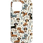 Cute Dachshund Weiner Dog Lovers Pattern Case for iPhone 16 Pro Max