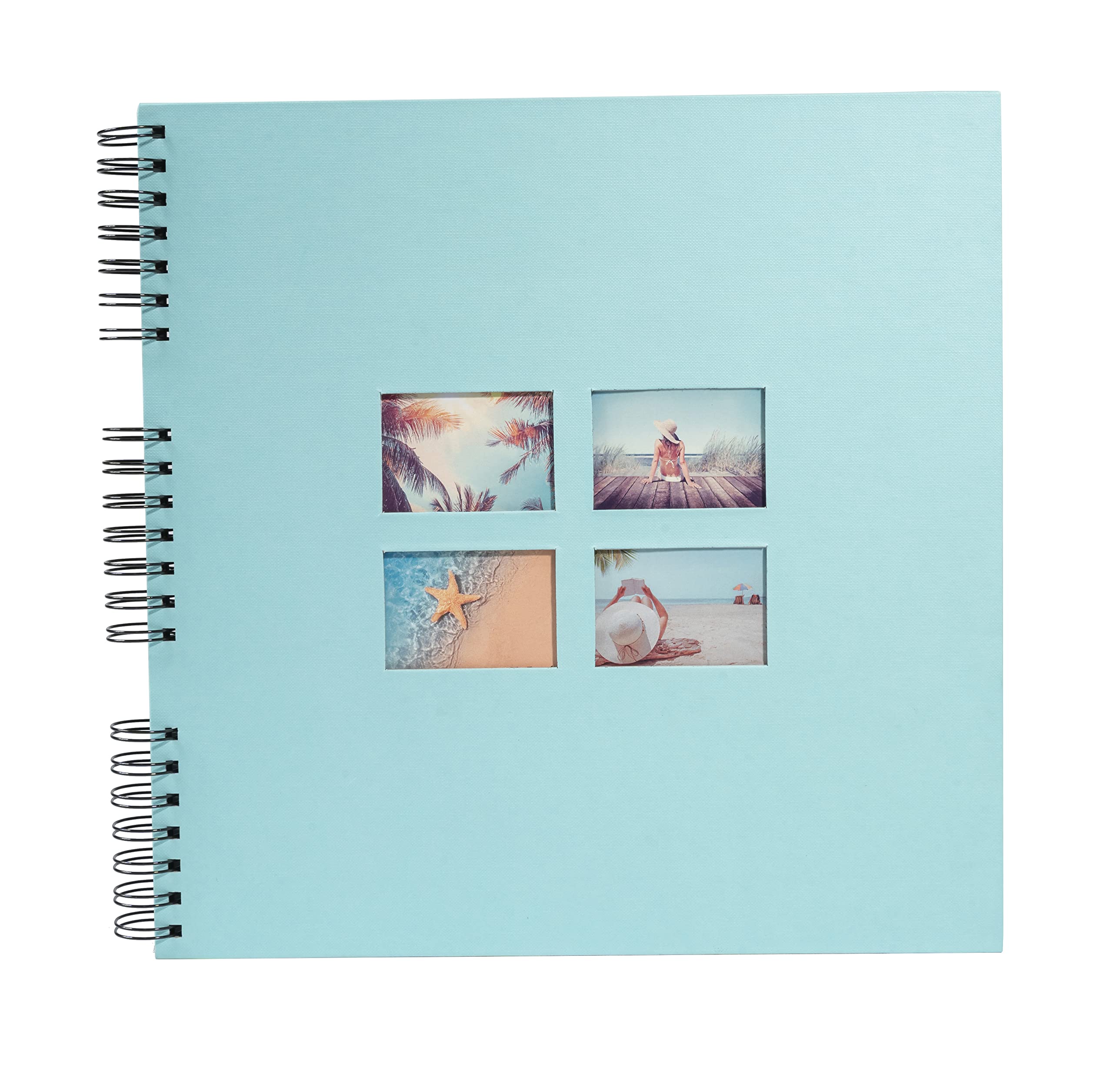 Exacompta - Ref 15114E - MILANO Spiralbound Photo Album (60 Pages) -32 x 32cmin Size, Holds 360 Photos, 250gsm Black Card Pages, FSC-Certified - Green Paper Cover