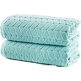 Turkish Cotton Ultra-Soft Plush Absorbent Quick Dry Bathroom Towel Set, Made in Turkey (Mint Green, 2 pcs Bath Towel Set)