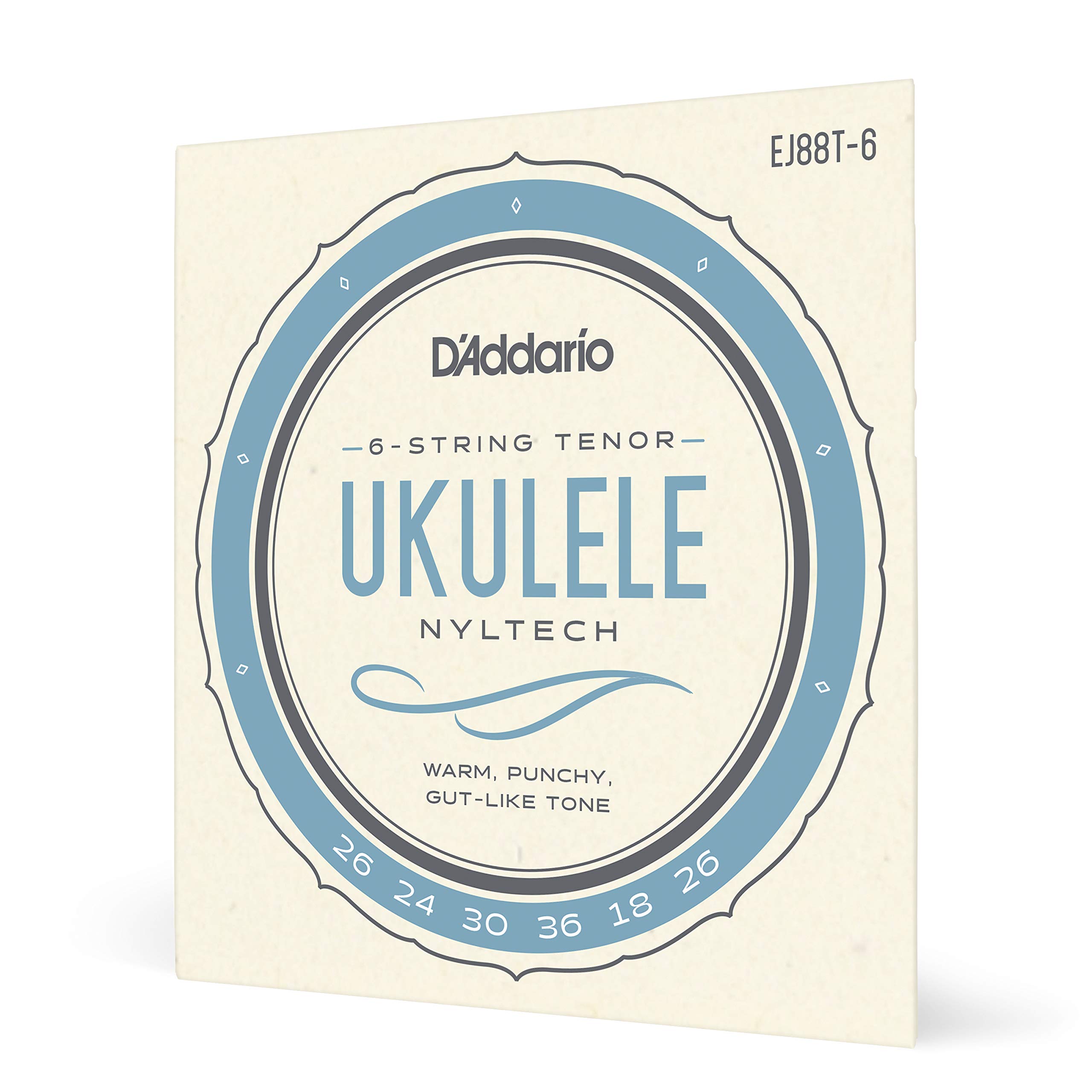 D'Addario EJ88T-6 Nyltech Ukulele, 6-String Tenor