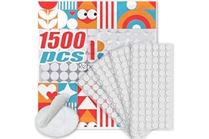 RENA CHRIS Self Adhesive Dots, Strong Adhesive Diameter Sticky Back Nylon Dots, Hook & Loop Dots with Waterproof Sticky Glue Tapes, Very Suitable for Classroom, Office, Home (0.39"-1500)
