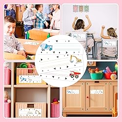 30 Name Tags for Classroom Cubbies, 3x9 in