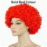 SHATCHI Afro Wig Curly Red Fancy Dress Costume Accessory Unisex view 2