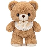 YUKOUQIAN Bear Stuffed Animal Cute Plush Doll Toy 8 inch for Girls Boys Christmas(Moka Bear)