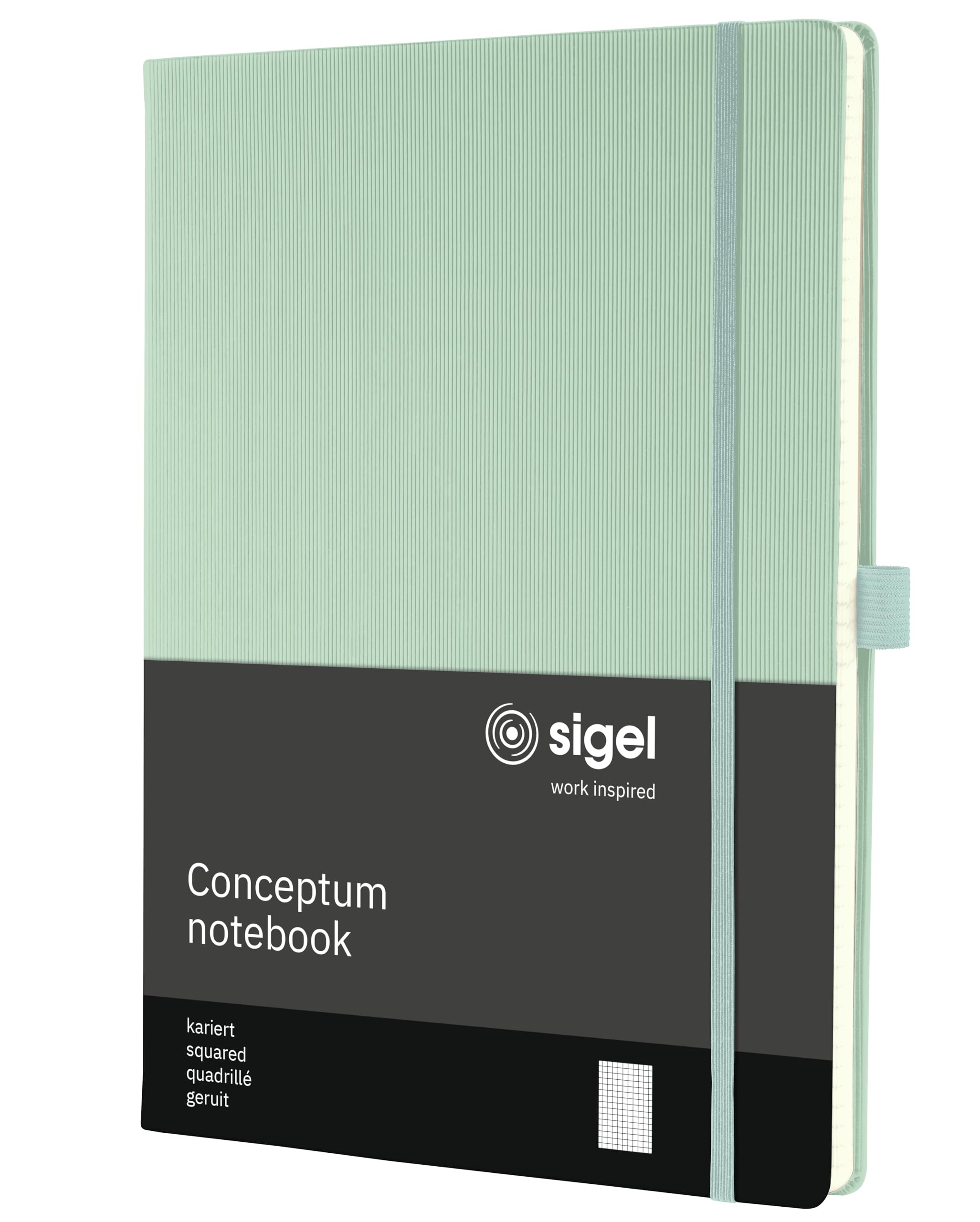 SIGEL CO680 Conceptum Notebook, squaRed, approx. A4, Green, hardcover, 194 pages