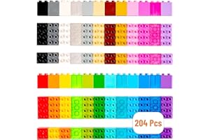 Strictly Briks Toy Large Building Blocks for Kids and Toddlers, Big Bricks Set for Ages 3 and Up, 100% Compatible with All Major Brands, Rainbow Colors, 204 Pieces