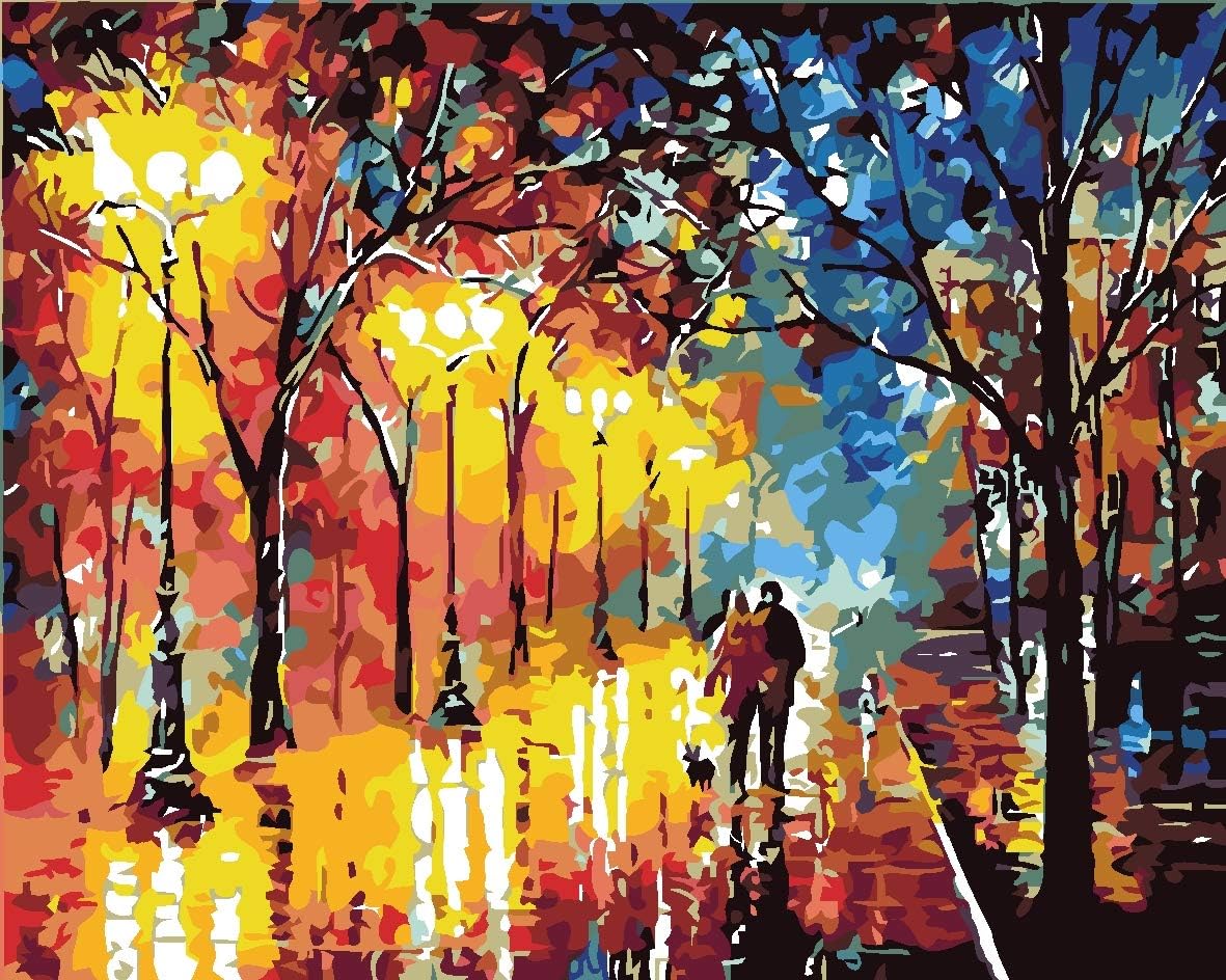 DIY 5D Round Crystal Diamond Painting Street Adult Painting kit Cross Stitch Diamond Craft Mosaic Kit Wall Art 16``x20 '' Holiday Gift