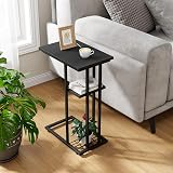 YMYNY C Shaped Side Table Small Sofa Table 61.5x40x26 cm Black HST004B view 2