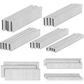 PINOZE 4200-Count 18 Gauge 1/4" Narrow Crown Staples (1-1/2" 1-1/4" 1" 3/4" 1/2") &amp; 18GA Brad Nails (2" 1" 5/8"), Heavy Duty Galvanized Upholstery Staple for Pneumatic/Electric Stapler Gun/Brad Nailer