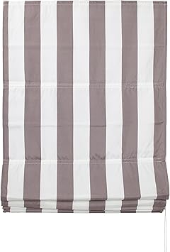 Amazon De Jalousiecrew Raffrollo Mit Polyesterstoff Farbe Hell Braun Weiss Gestreift Breite 60 Bis