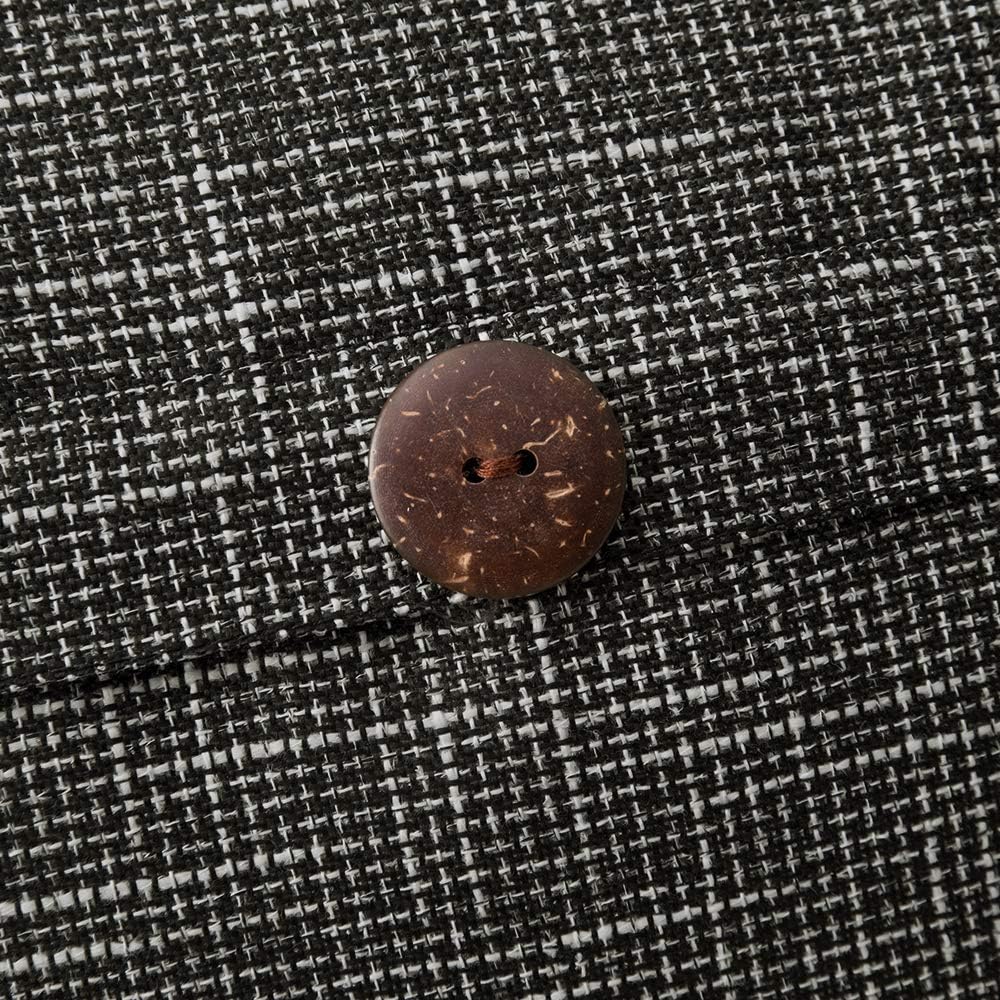 MIULEE Set of 2 Decorative Linen Throw Pillow Covers Cushion Case Triple Button Vintage Farmhouse Pillowcase for Couch Sofa Bed 16 x 16 Inch Black: Home & Kitchen