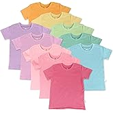 HonestBaby Unisex-Baby 5-Pack Short Sleeve T-Shirts 100% Organic Cotton Baby, Toddler, Little Kid, Boy, Girl, Unisex