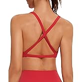 OMKAGI Sports Bras for Women Padded Cross Back Workout Bras Strappy Yoga Bra Crop Top