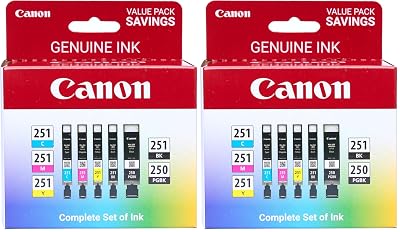 Canon PGI-250/ CLI-251 5 Color Amazon Pack,(Pack of 2)