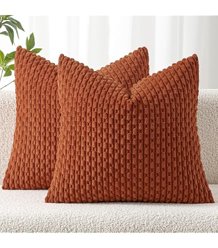 ANRODUO Boho Corduroy Throw Pillow Covers - Set Of 2, 18x18 Inches, Decorative For Couch & Bed - View #5