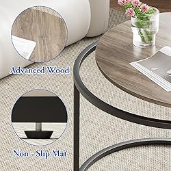aboxoo Coffee Table Nesting Side Round Table Set of