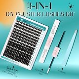 GEMERRY DIY Cluster Eyelash Extensions Kit 280 Pcs 0.07D 10-18 Mix for Beginners view 8