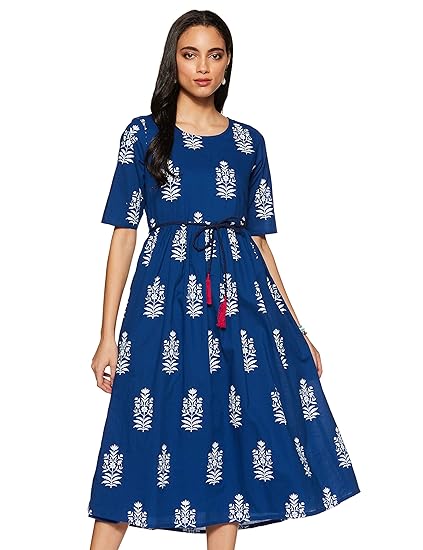 Women's Ethnic Empire Half Sleeve Cotton Dress