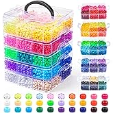 Umikk 5400Pcs Pony Beads, 30 Assorted Colored Beads for Bracelets Making Kandi Friendship Bracelet Craft Jewelry Making Hair Beading Valentine' s Day Romantic Gifts Christmas Gifts for Girls (Boxed)