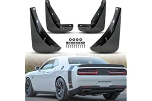 KEWISAUTO Mud Flaps Splash Guards for Dodge Challenger 2015-2023, Front Rear Mud Splash Guards Kit Heavy Duty Molded for Dodge Challenger 2015-2023(4PCS, Without Fender Flares)