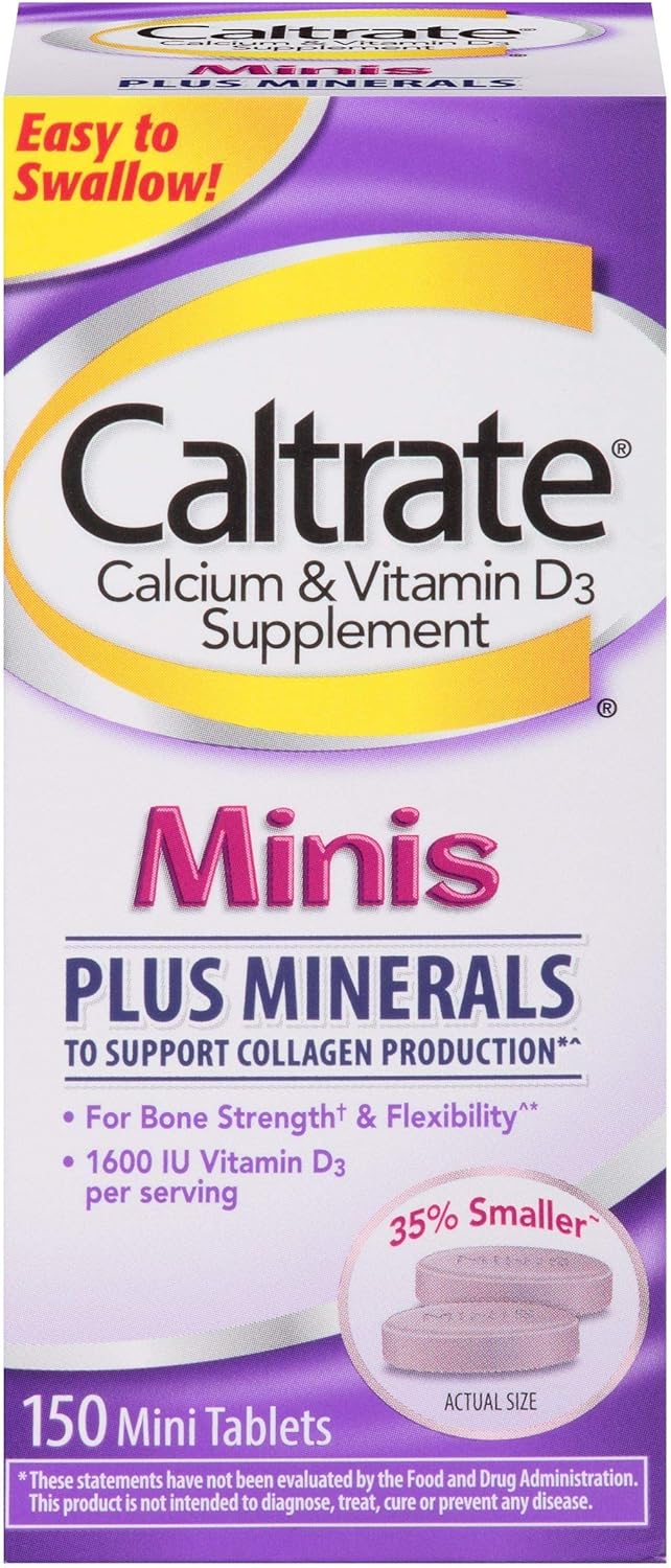 Caltrate Calcium & Vitamin D3 Supplement Plus Minerals Mini Tablets, 150 ea (Pack of 6): Health & Personal Care