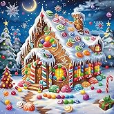 BOHADIY Diamond Art Kits for Adults, Christmas Diamond Painting Kit, Full Drill Round Candy House Diamond Art Kits, DIY Gem Art and Crafts for Home Wall Decor Gift 12x12inch