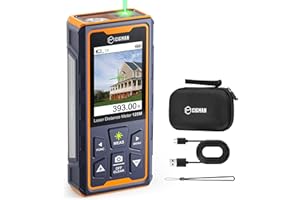 Laser Measuring Tool, CIGMAN 393ft Green-Beam Laser Measure, Outdoor Laser Measurement Tool with 4X Camera, P2P Technology, IP68, Rechargeable Laser Distance Meter, Length, Area, Volume, Angle Sensor