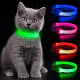 YFbrite LED Cat Collar USB Rechargeable Waterproof Green XS view 4