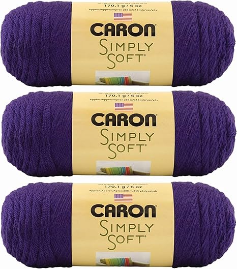 Caron Bulk Buy Simply Soft Yarn Solids 3 Pack Purple H97003 9781 Caron Bulk Buy Simply Soft Yarn Solids 3 Pack Purple H97003 9781