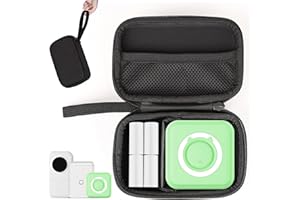 QYCHHJ Mini Printer Carrying Case for Phomemo T02/Memoking/HUIJUTCHEN Mini Sticker Printer, Portable Hard Travel Case for Label Maker, Thermal Printer Paper, Small